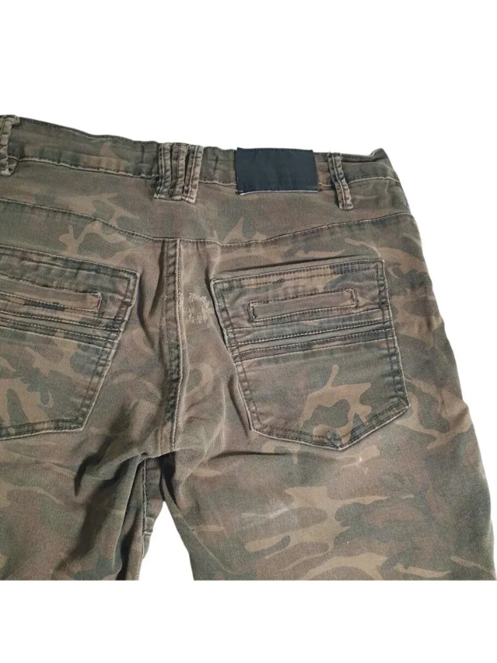 NickDanger Camo Cargo Shorts Mens Size 30 Woodland Print Cotton Spandex Stitch - Picture 8 of 11